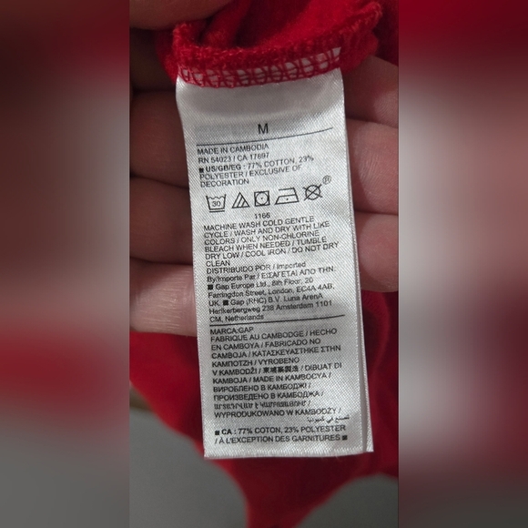 GAP Sweatshirt Pullover Hoodie Men's Size Medium Red - Picture 5 of 5